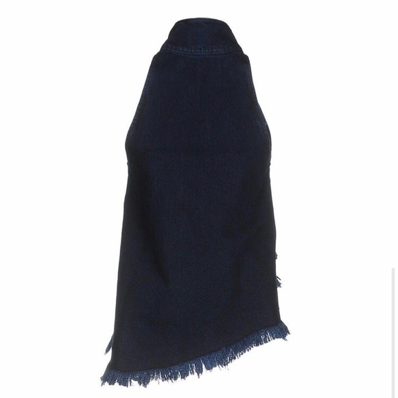 Marques Almeida frayed denim tank top with zip - Picture 4 of 14